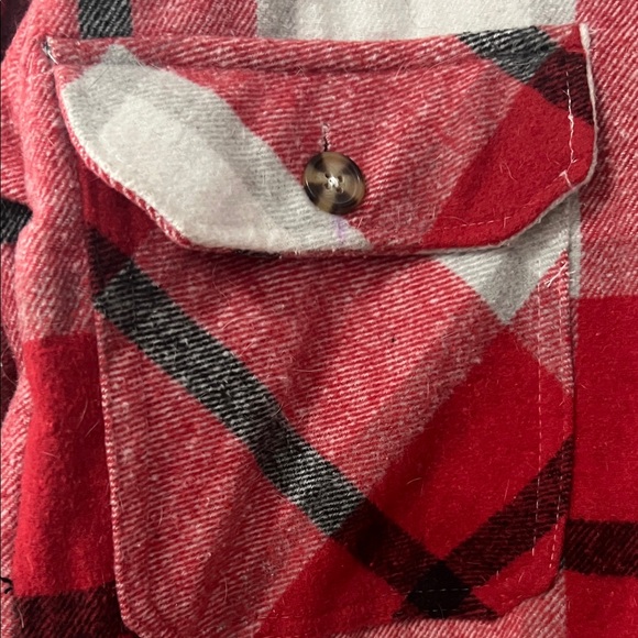 Red and White Plaid Button-Up Shirt - Picture 3 of 9